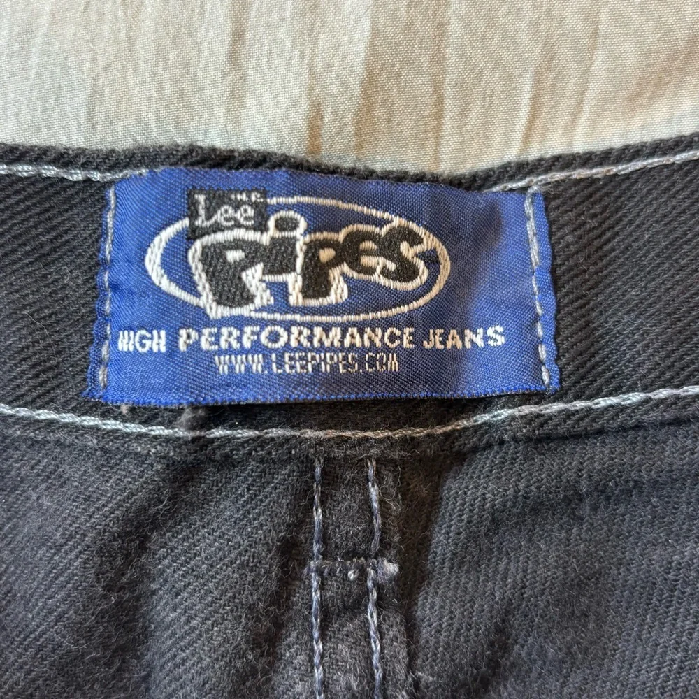 Vintage‎ Y2k Lee Pipes Jean Shorts Baggy Denim Men’s 32 Black Skater Bmx